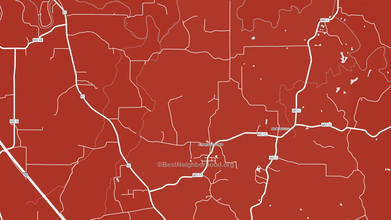Shawneetown, MO block-group political-lean map