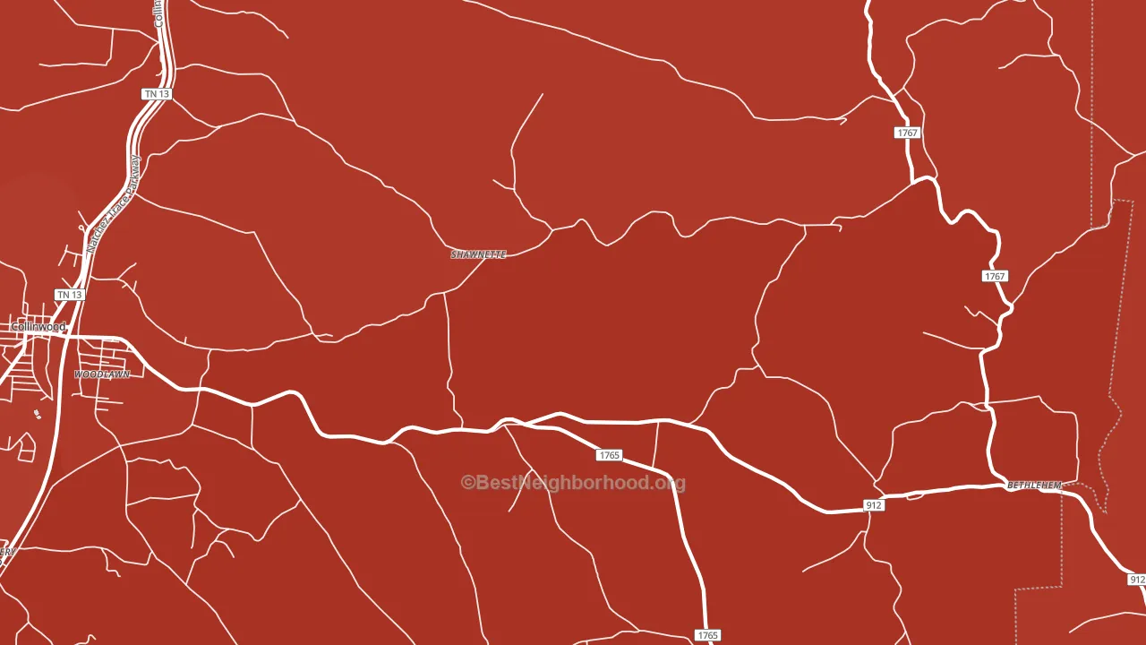 Shawnette, TN block-group political-lean map