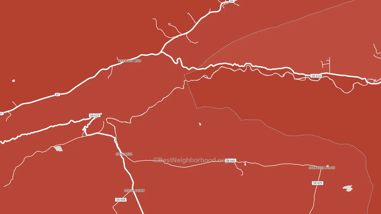 Shawver Mill, VA block-group political-lean map