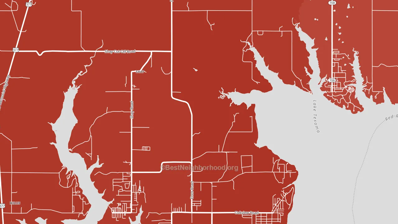 Shay, OK block-group political-lean map