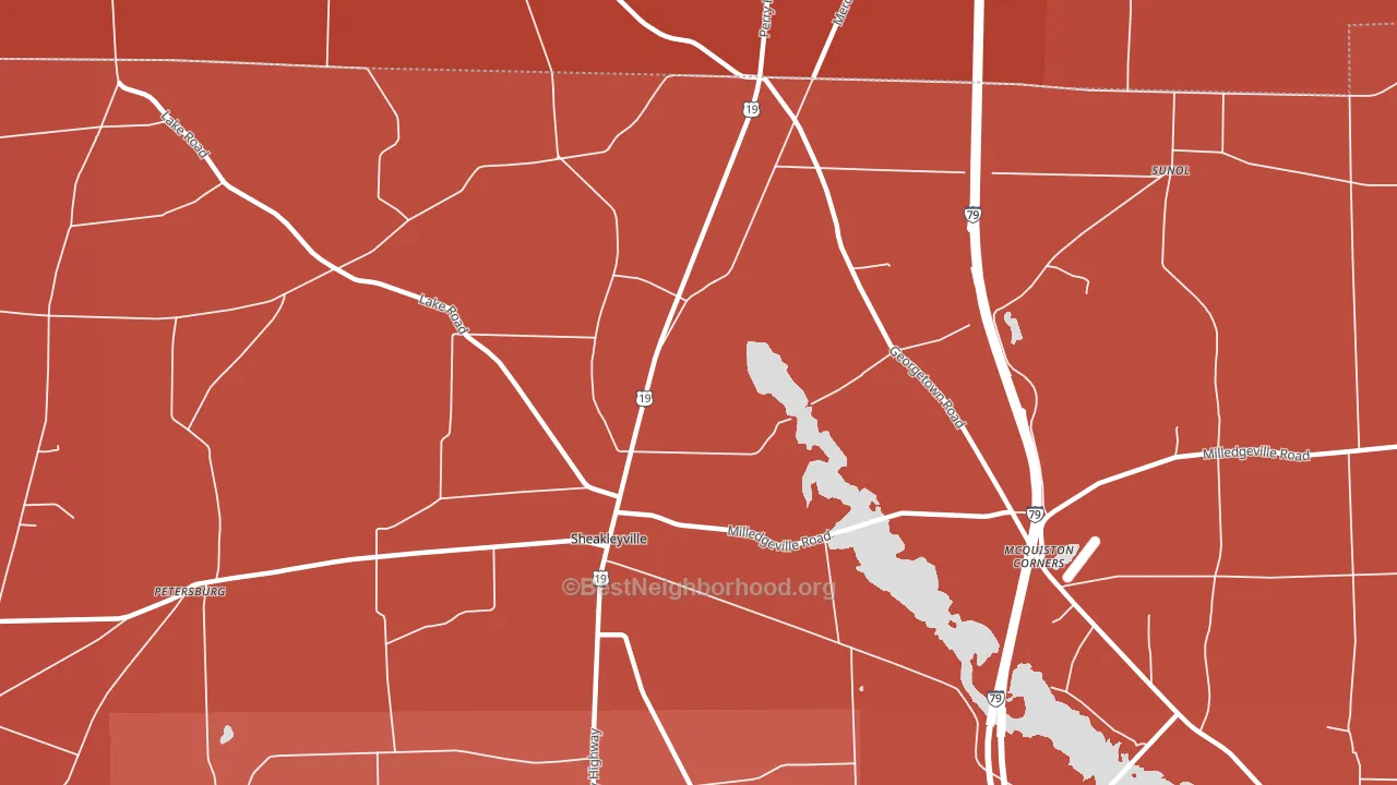 Sheakleyville, PA block-group political-lean map