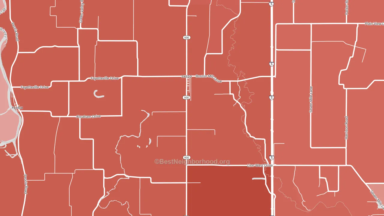 Shedd, OR block-group political-lean map