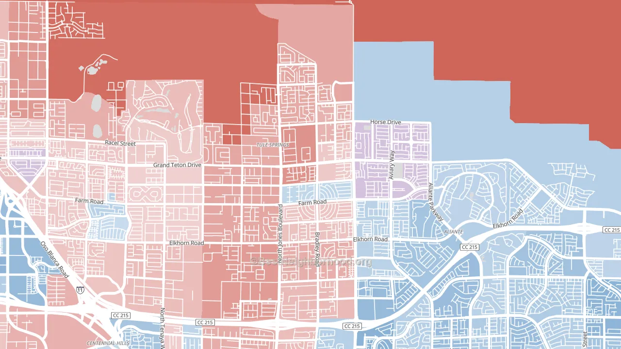 Sheep Mountain, Las Vegas, NV block-group political-lean map