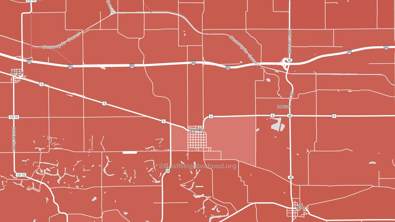 Sheffield, IL block-group political-lean map