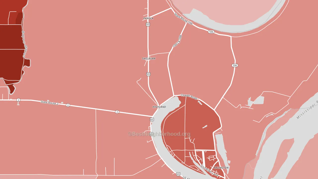 Shelburn, LA block-group political-lean map