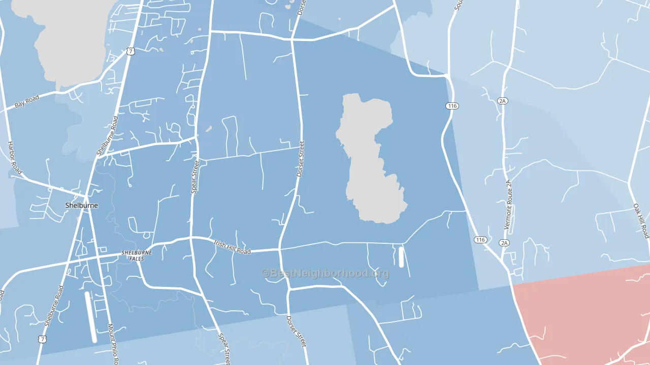 Shelburne Falls, VT block-group political-lean map