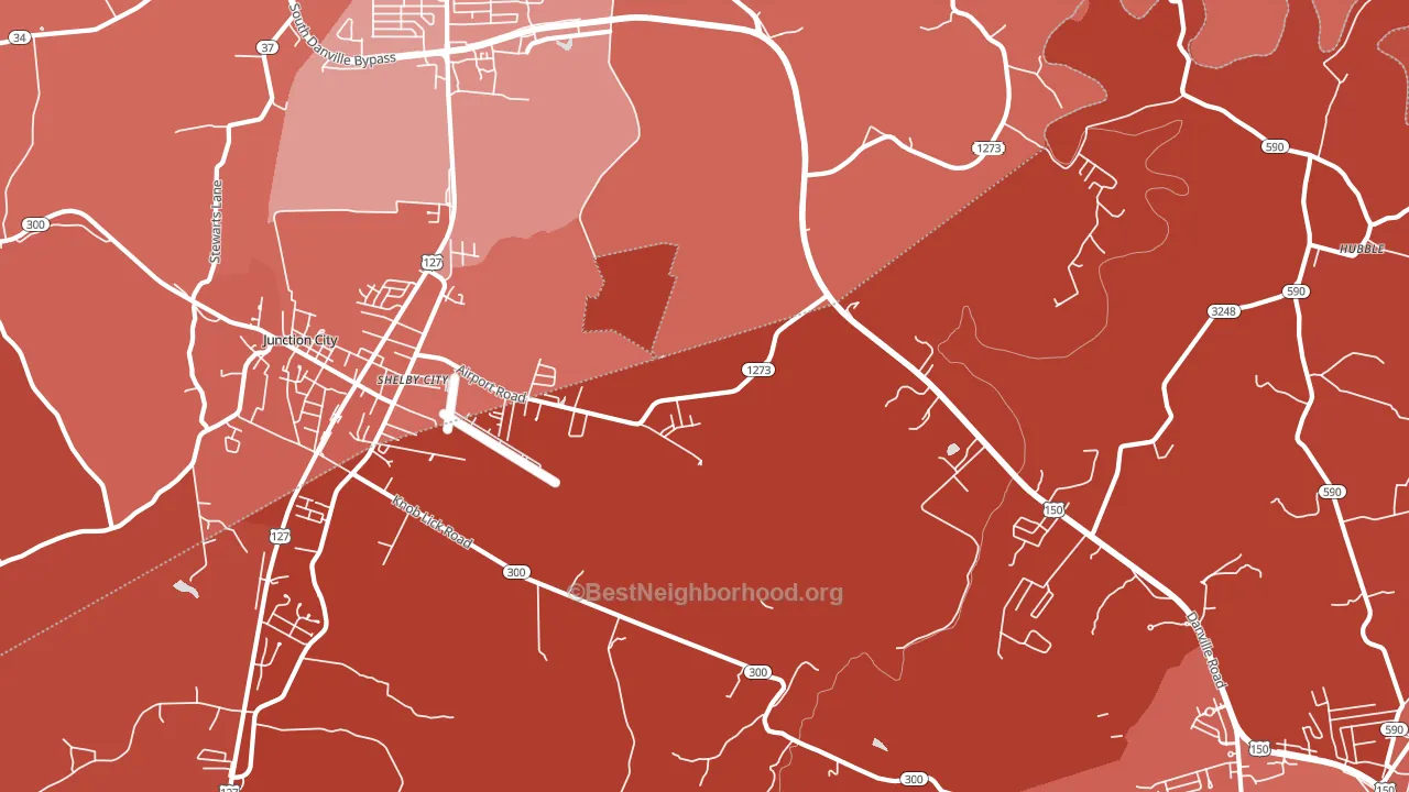 Shelby City, KY block-group political-lean map