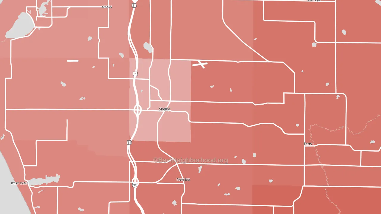 Shelby, MI block-group political-lean map