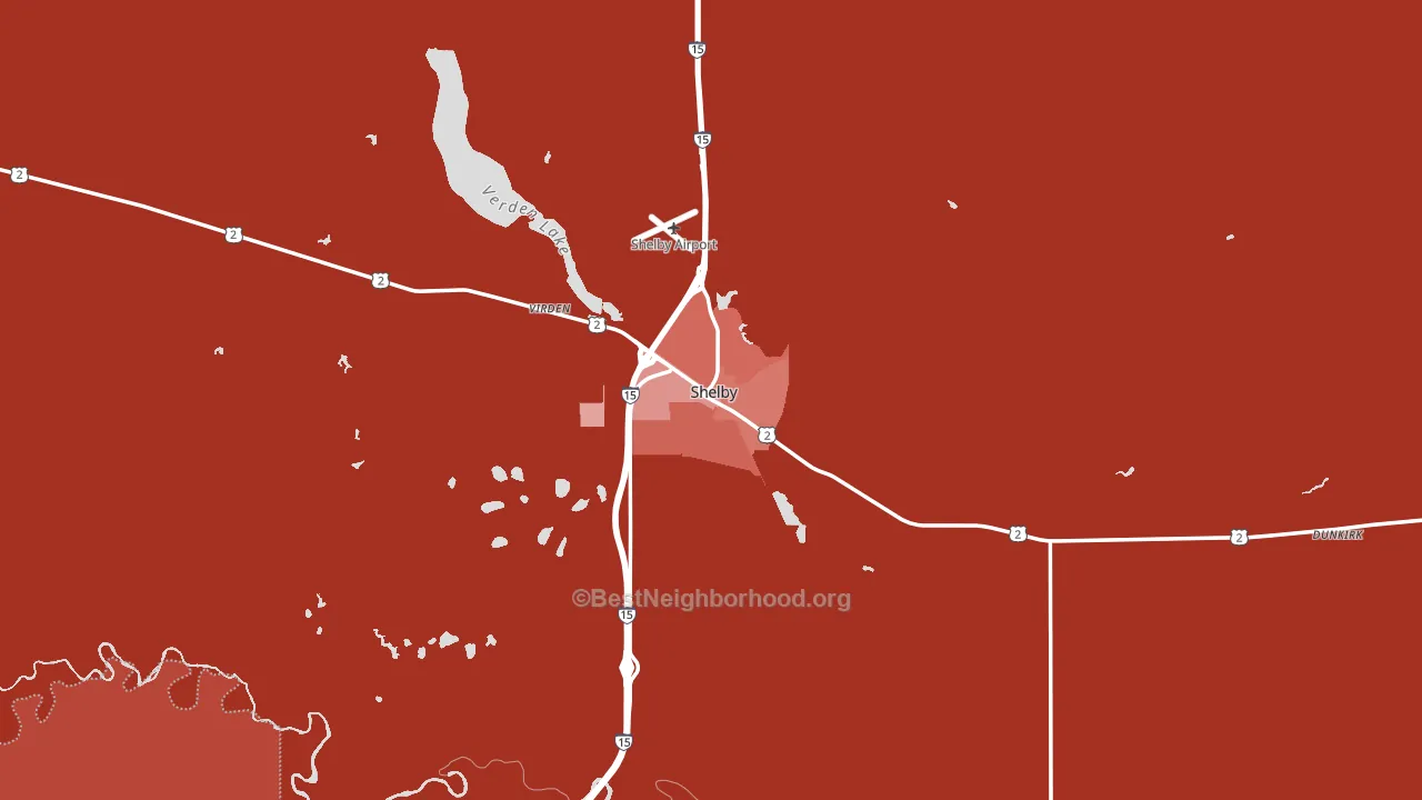 Shelby, MT block-group political-lean map