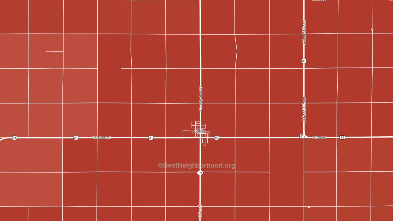 Shelby, NE block-group political-lean map