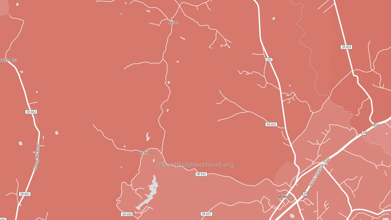 Shelby, VA block-group political-lean map