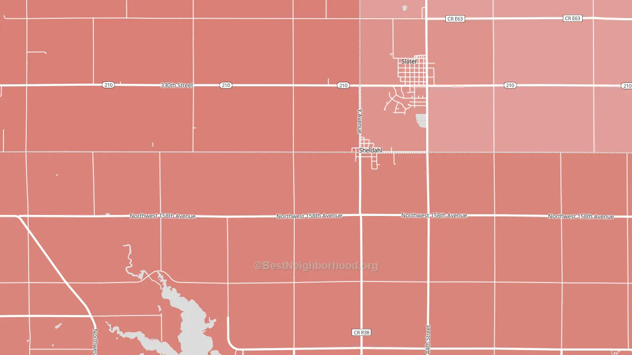 Sheldahl, IA block-group political-lean map