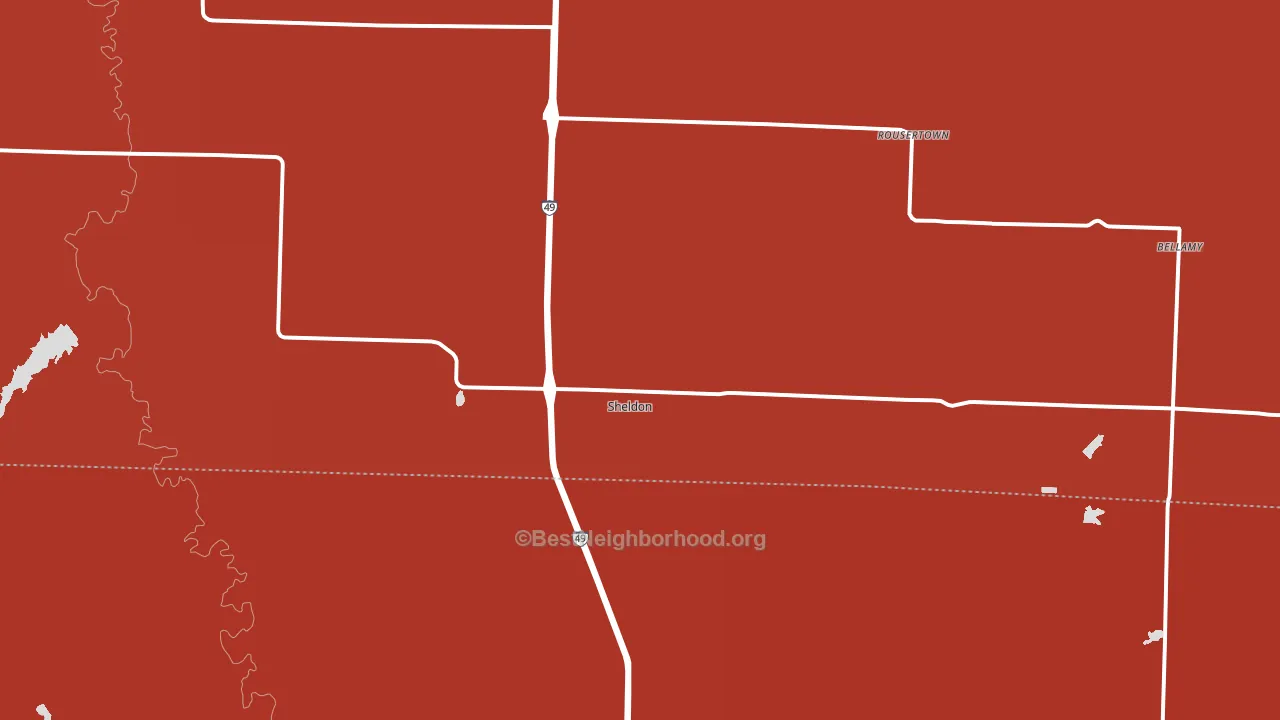Sheldon, MO block-group political-lean map