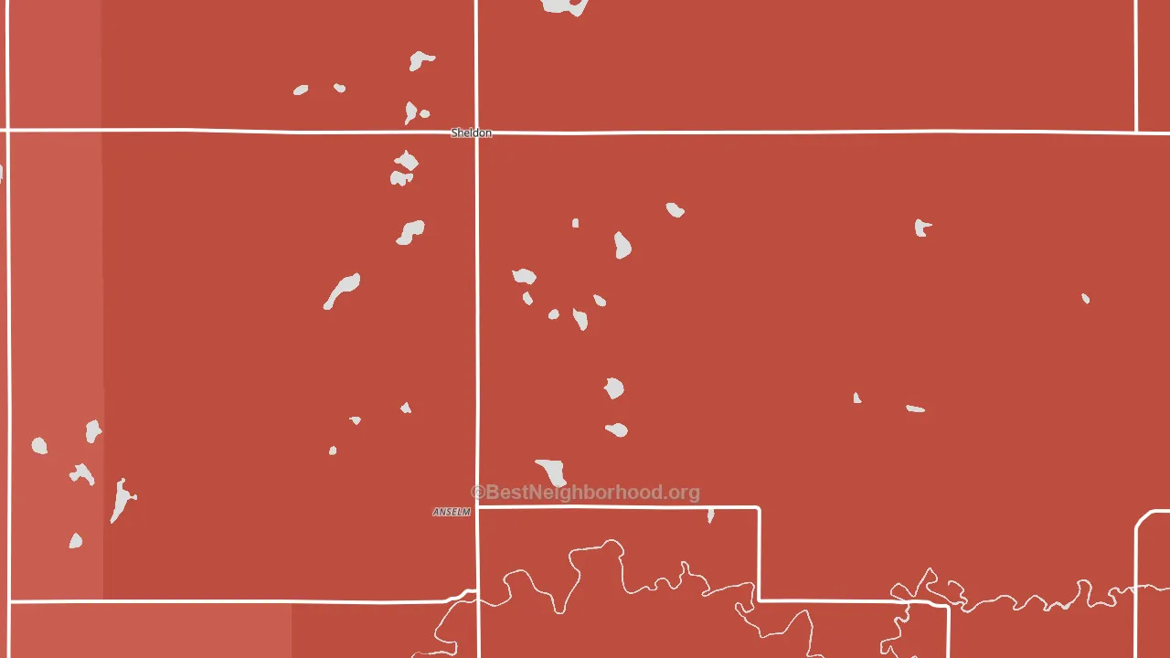 Sheldon, ND block-group political-lean map