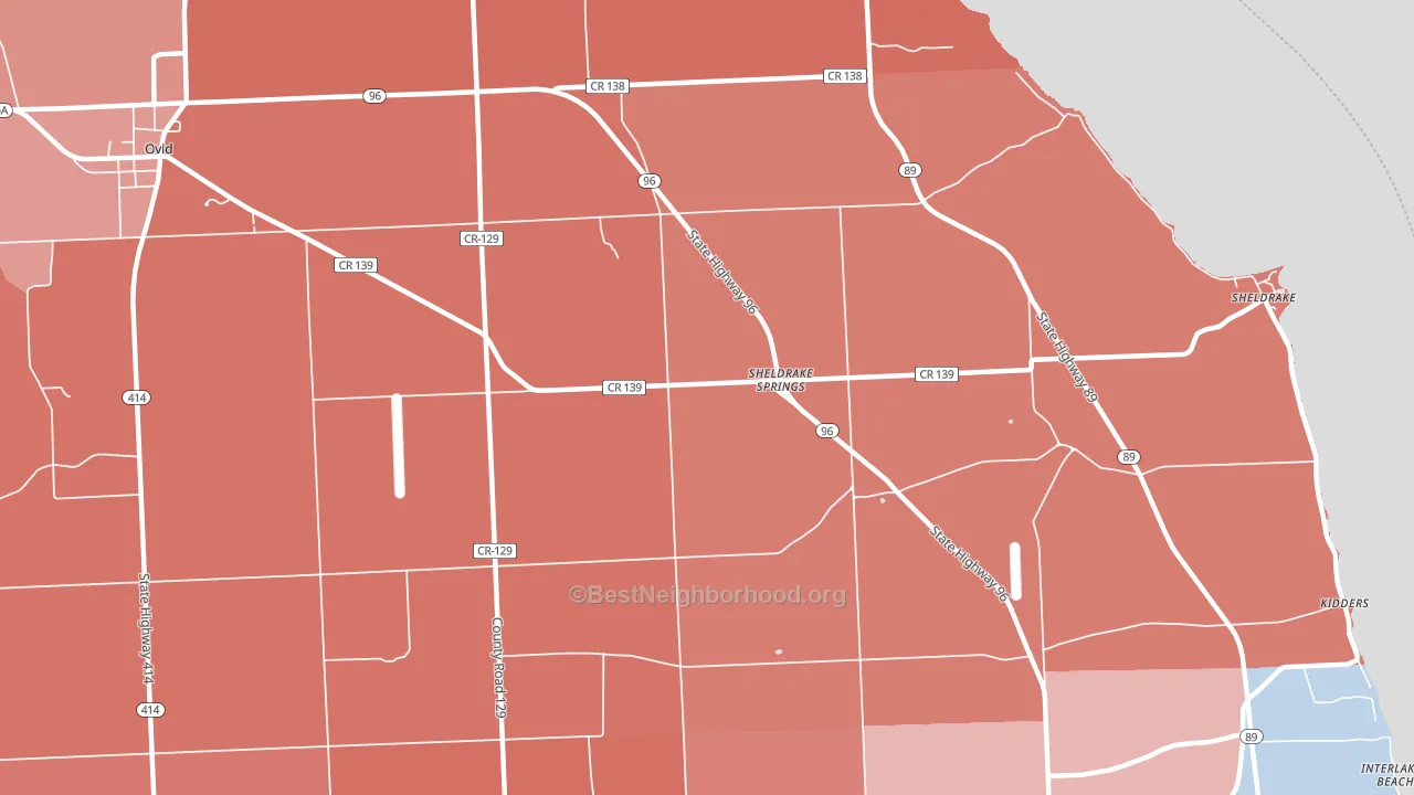 Sheldrake Springs, NY block-group political-lean map