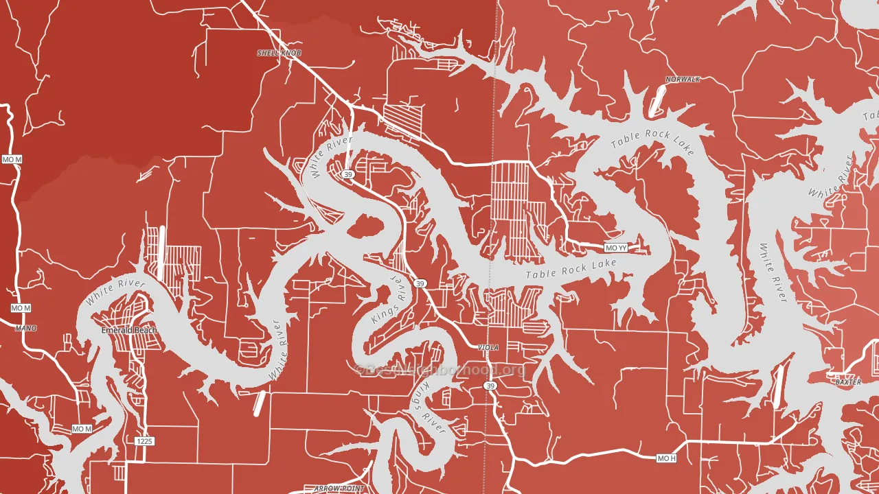 Shell Knob, MO block-group political-lean map