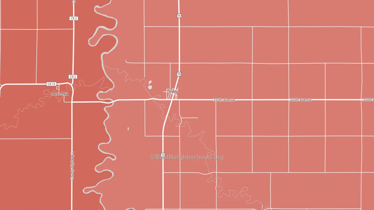 Shelly, MN block-group political-lean map