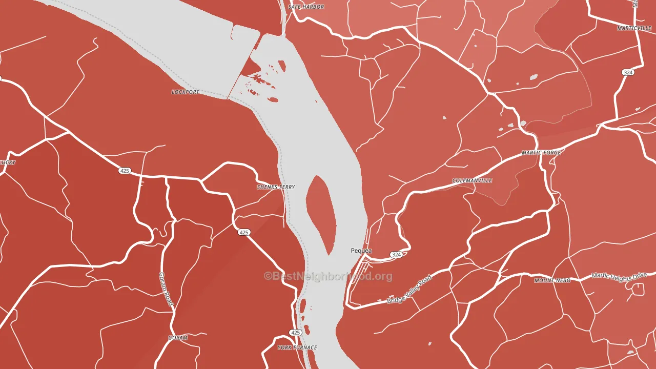 Shenks Ferry, PA block-group political-lean map