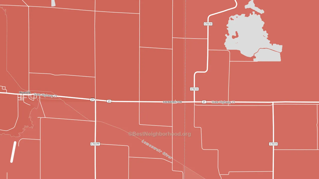 Shennington, WI block-group political-lean map