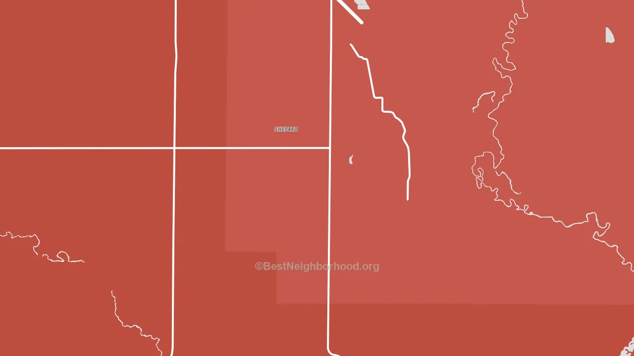 Shepard, ND block-group political-lean map