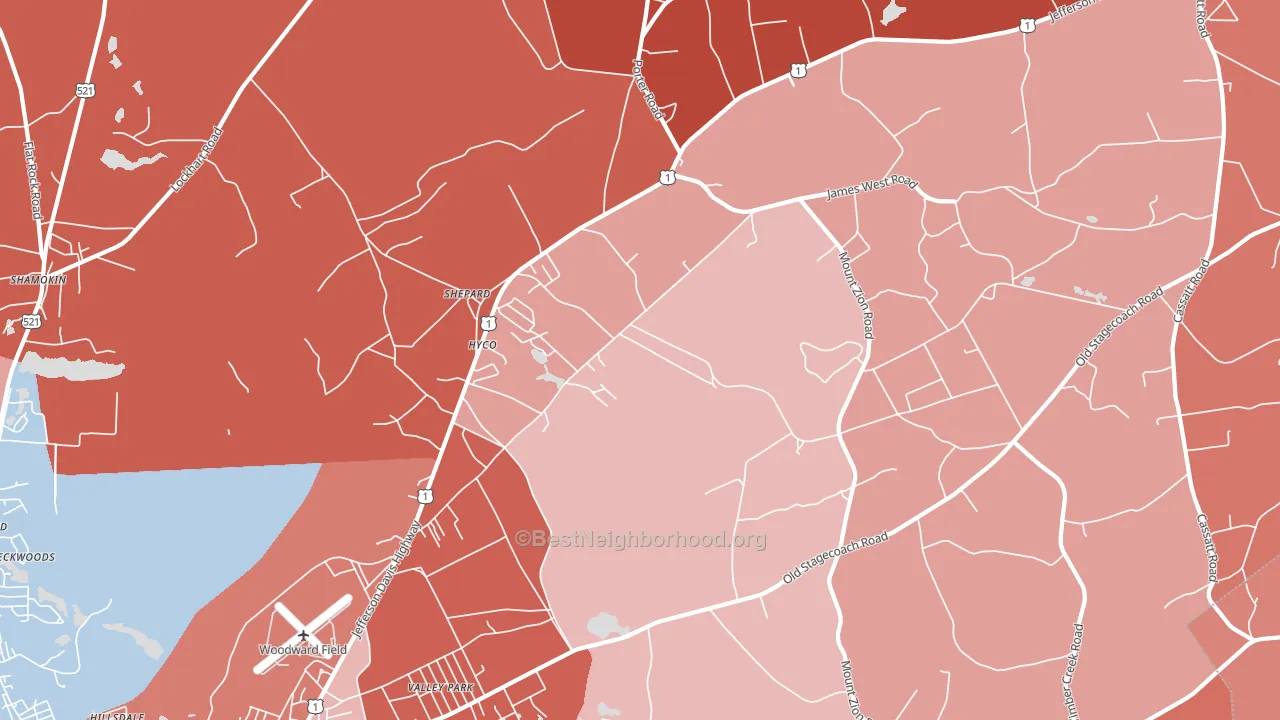 Shepard, SC block-group political-lean map