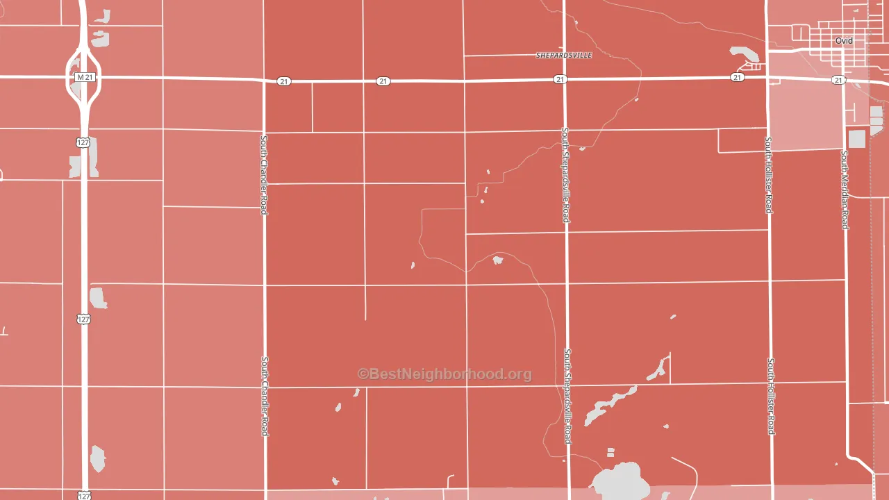 Shepardsville, MI block-group political-lean map
