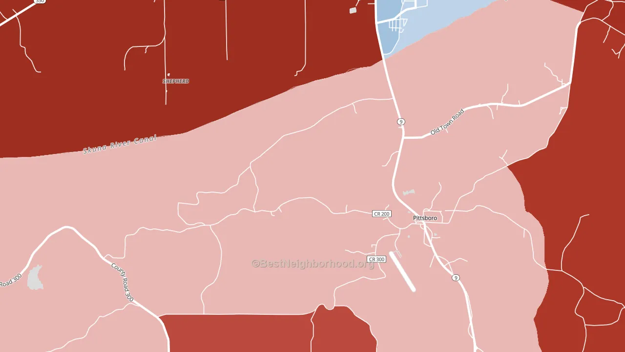 Shepherd, MS block-group political-lean map