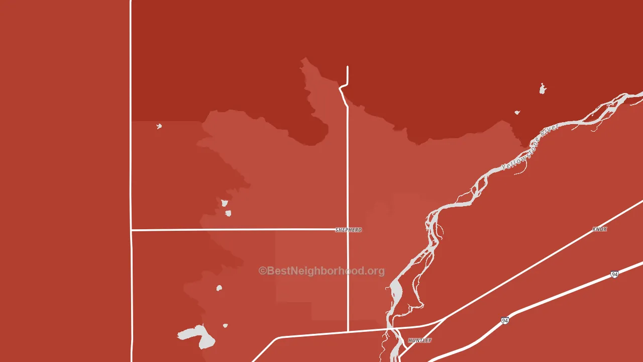 Shepherd, MT block-group political-lean map