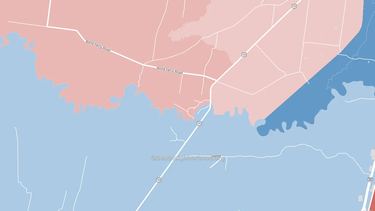 Shepp, TN block-group political-lean map