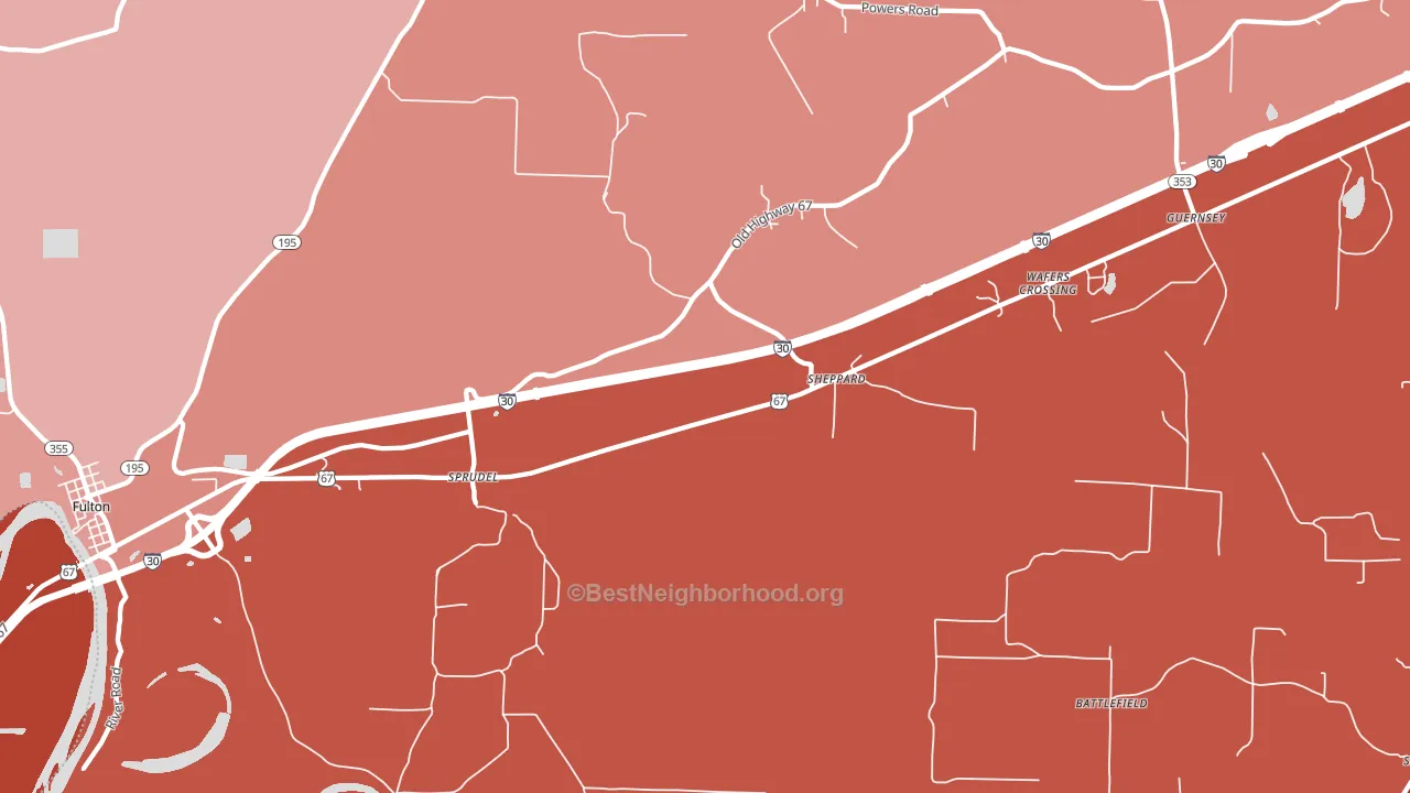 Sheppard, AR block-group political-lean map