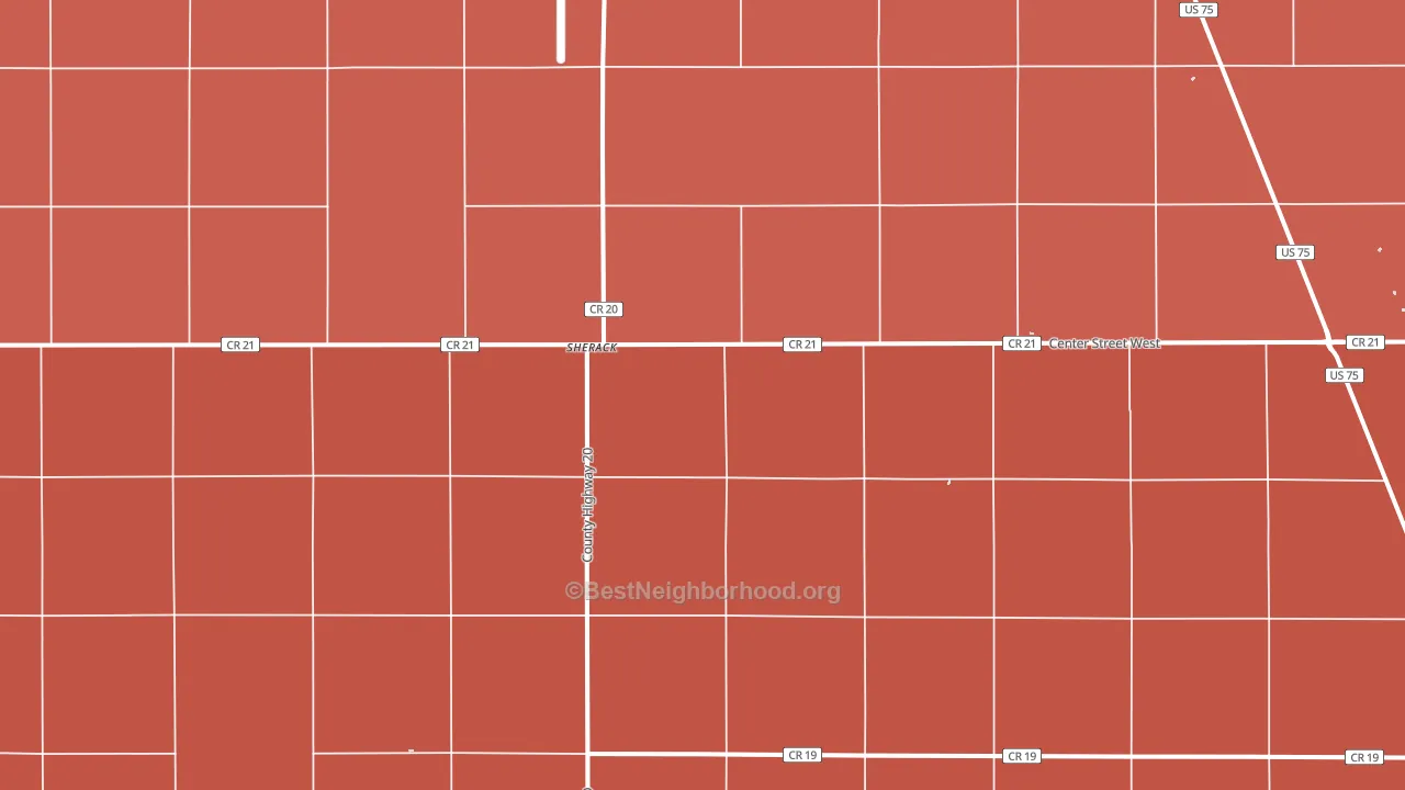 Sherack, MN block-group political-lean map