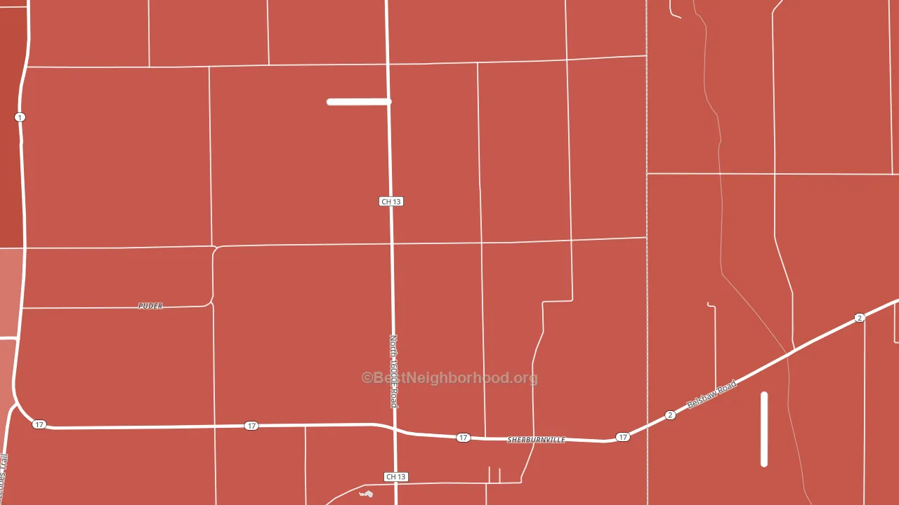 Sherburnville, IL block-group political-lean map