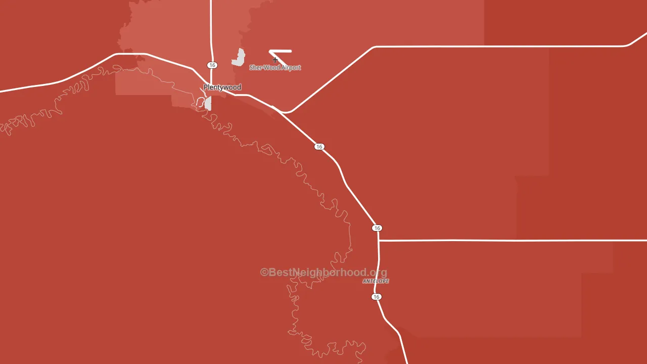 Sheridan County, MT block-group political-lean map