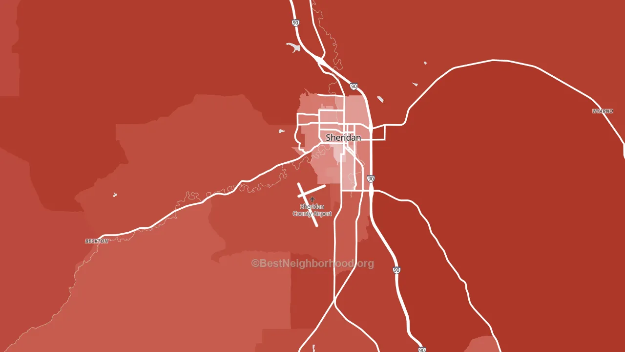 Sheridan County, WY block-group political-lean map