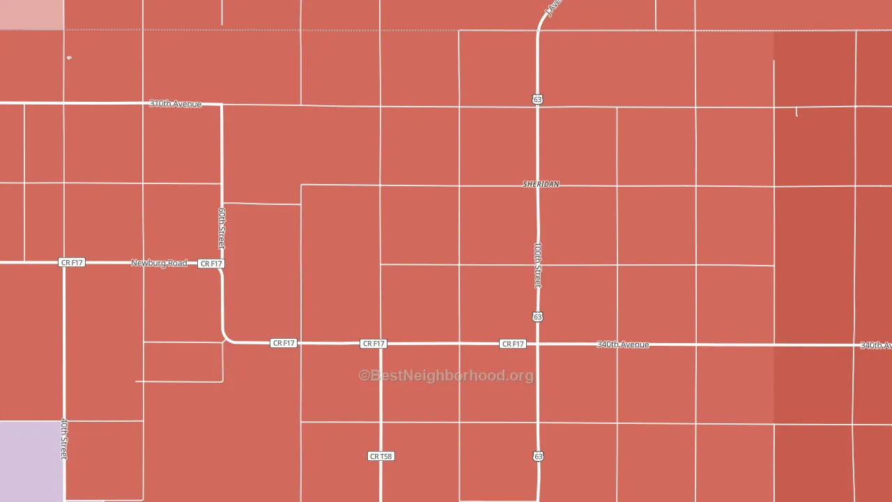 Sheridan, IA block-group political-lean map