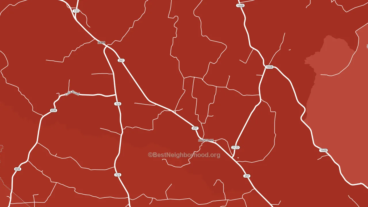 Sheridan, KY block-group political-lean map