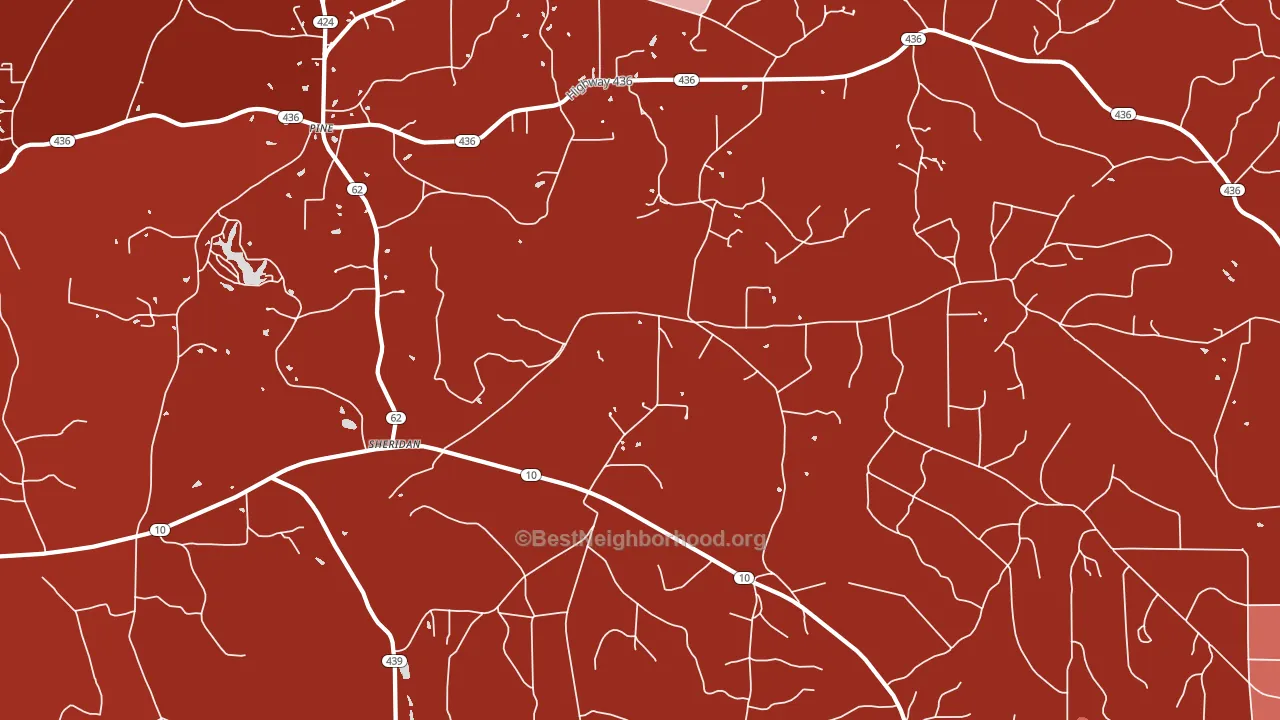 Sheridan, LA block-group political-lean map
