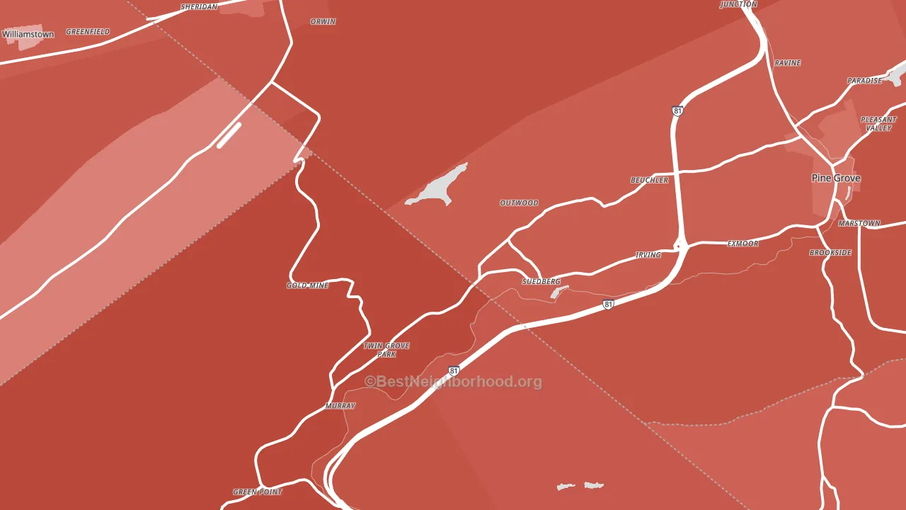 Sheridan, PA block-group political-lean map