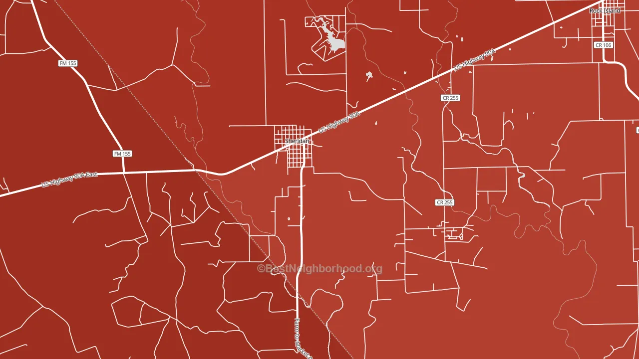 Sheridan, TX block-group political-lean map