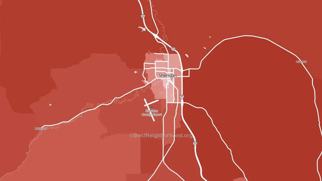 Sheridan, WY block-group political-lean map
