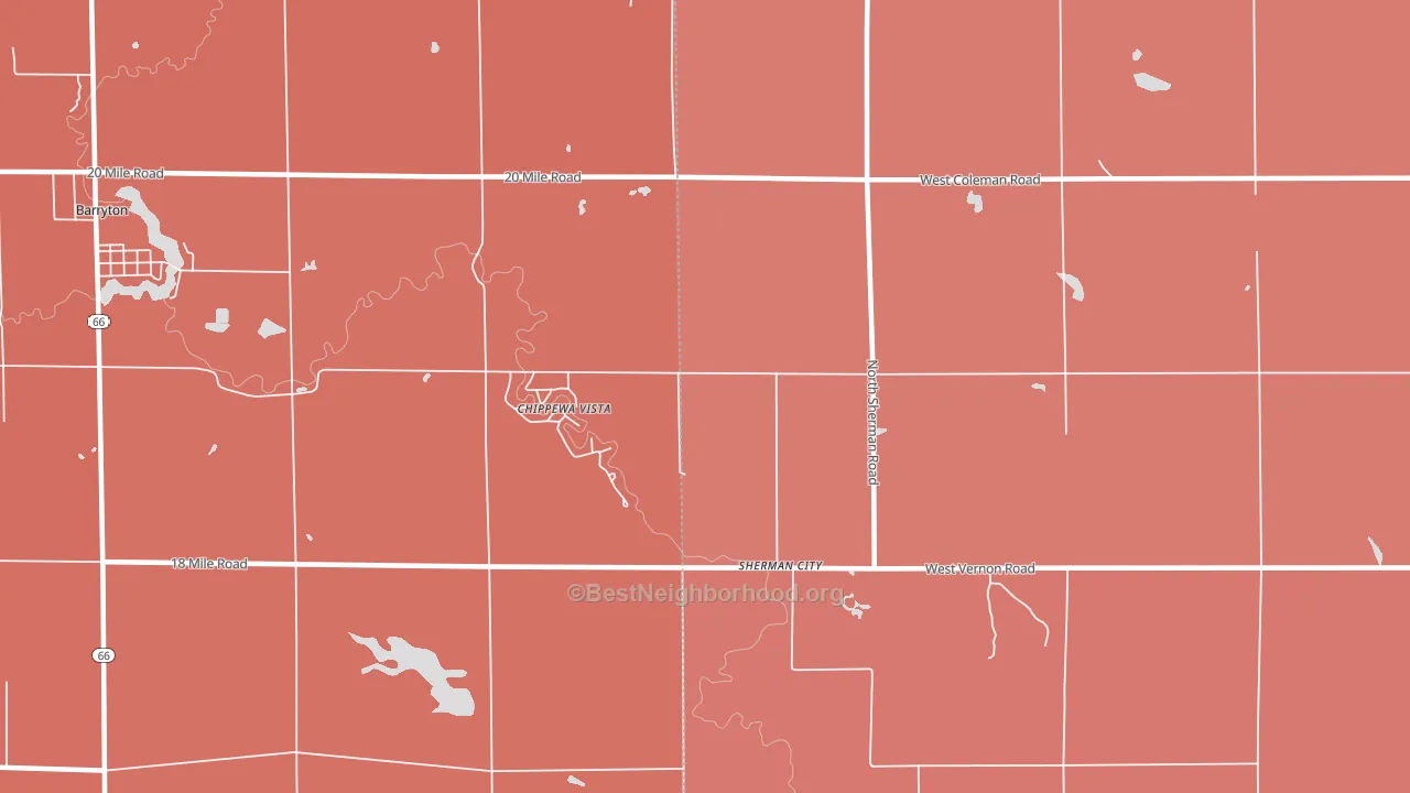 Sherman City, MI block-group political-lean map
