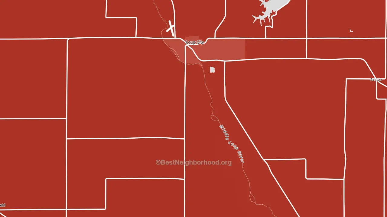 Sherman County, NE block-group political-lean map