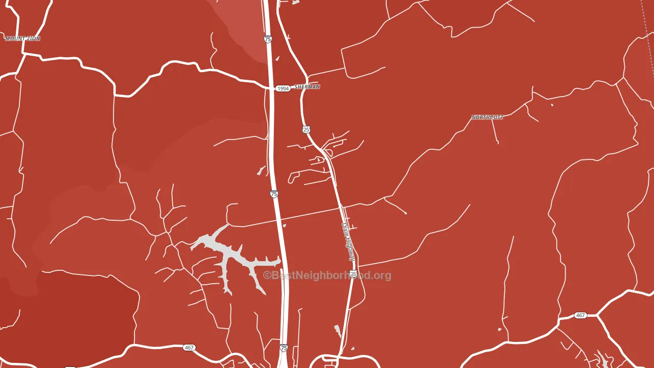 Sherman, KY block-group political-lean map