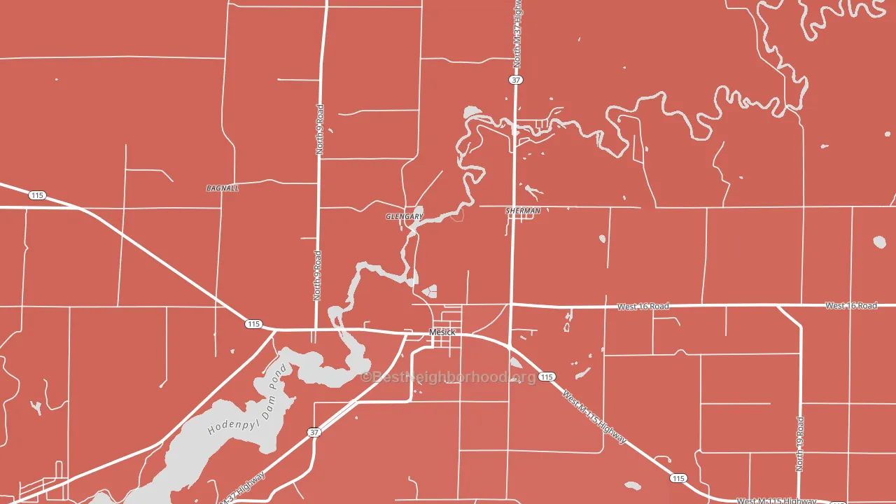 Sherman, MI block-group political-lean map