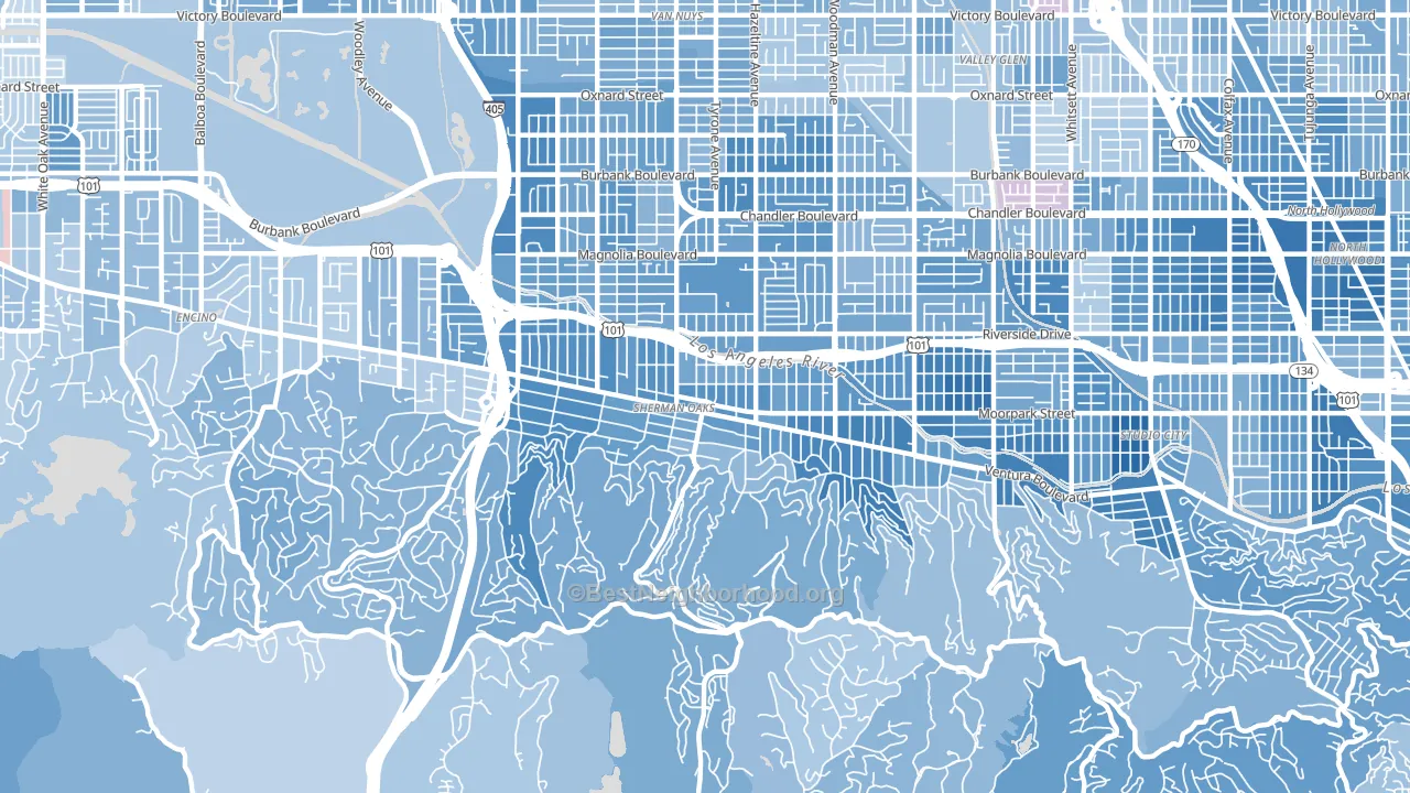 Sherman Oaks, CA block-group political-lean map