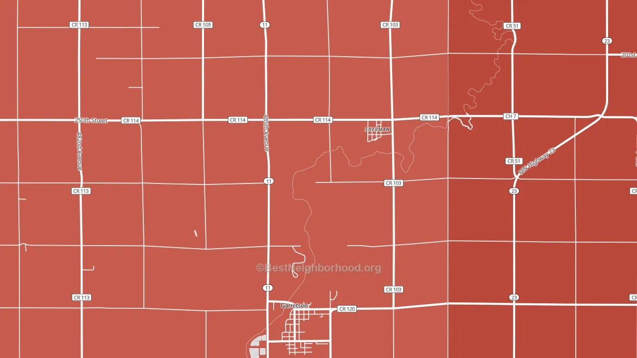 Sherman, SD block-group political-lean map