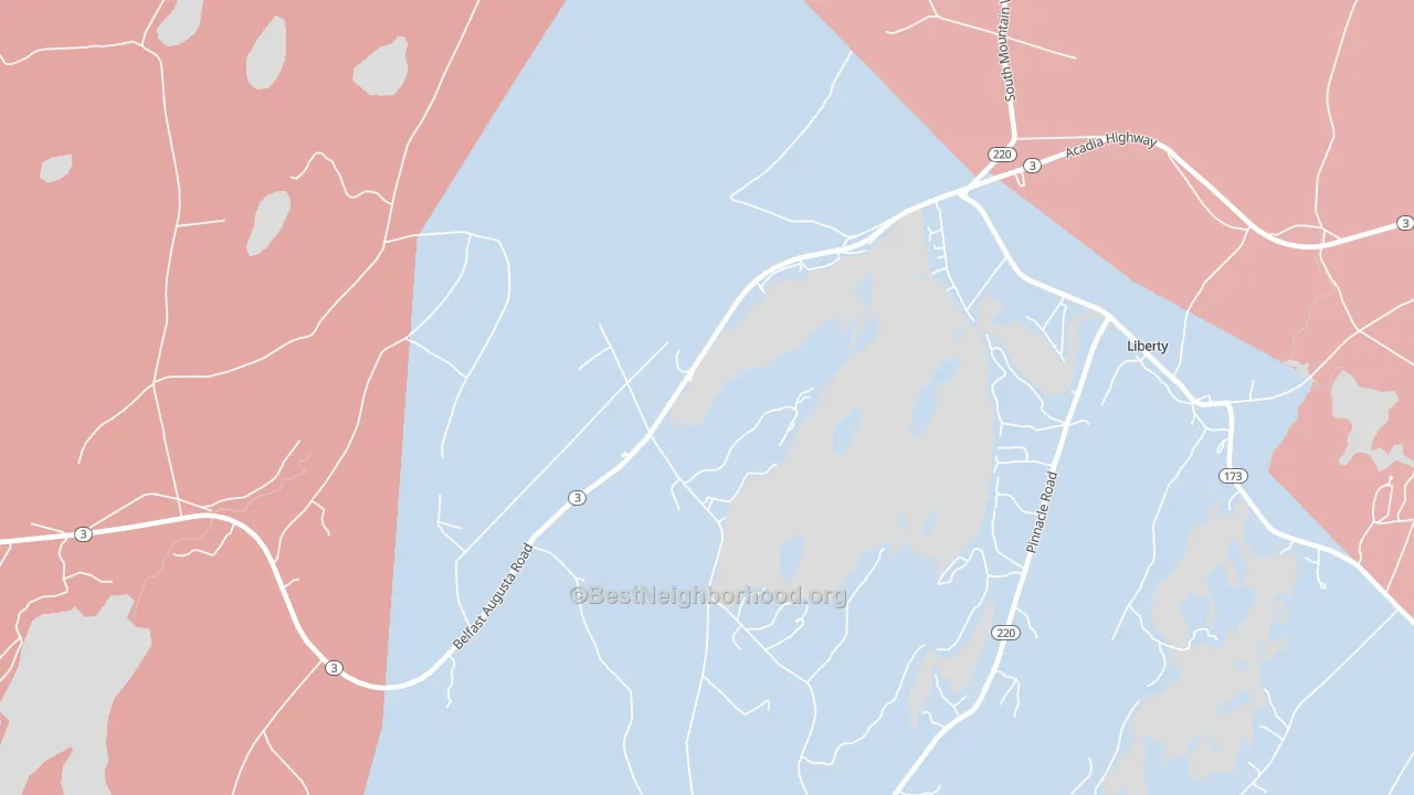 Shermans Corner, ME block-group political-lean map