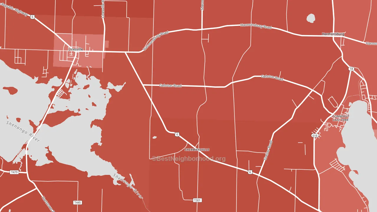 Shermansville, PA block-group political-lean map