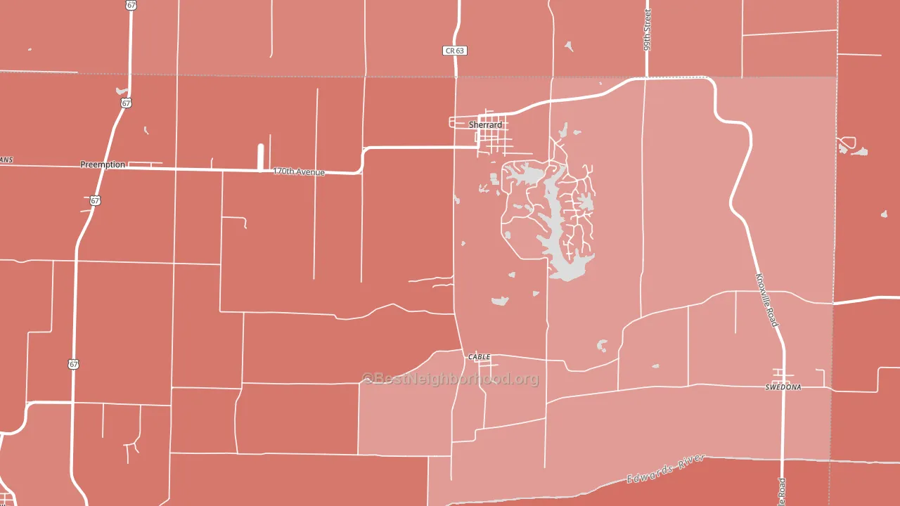 Sherrard, IL block-group political-lean map