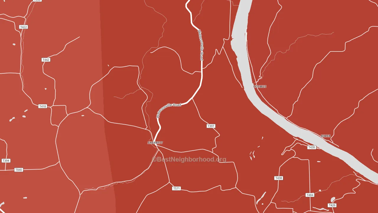 Sherrett, PA block-group political-lean map